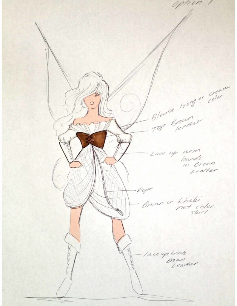 "THE PIRATE FAIRY" Zarina Costume Sketch by Christian Siriano. ?2013 Disney Enterprises, Inc. All Rights Reserved.